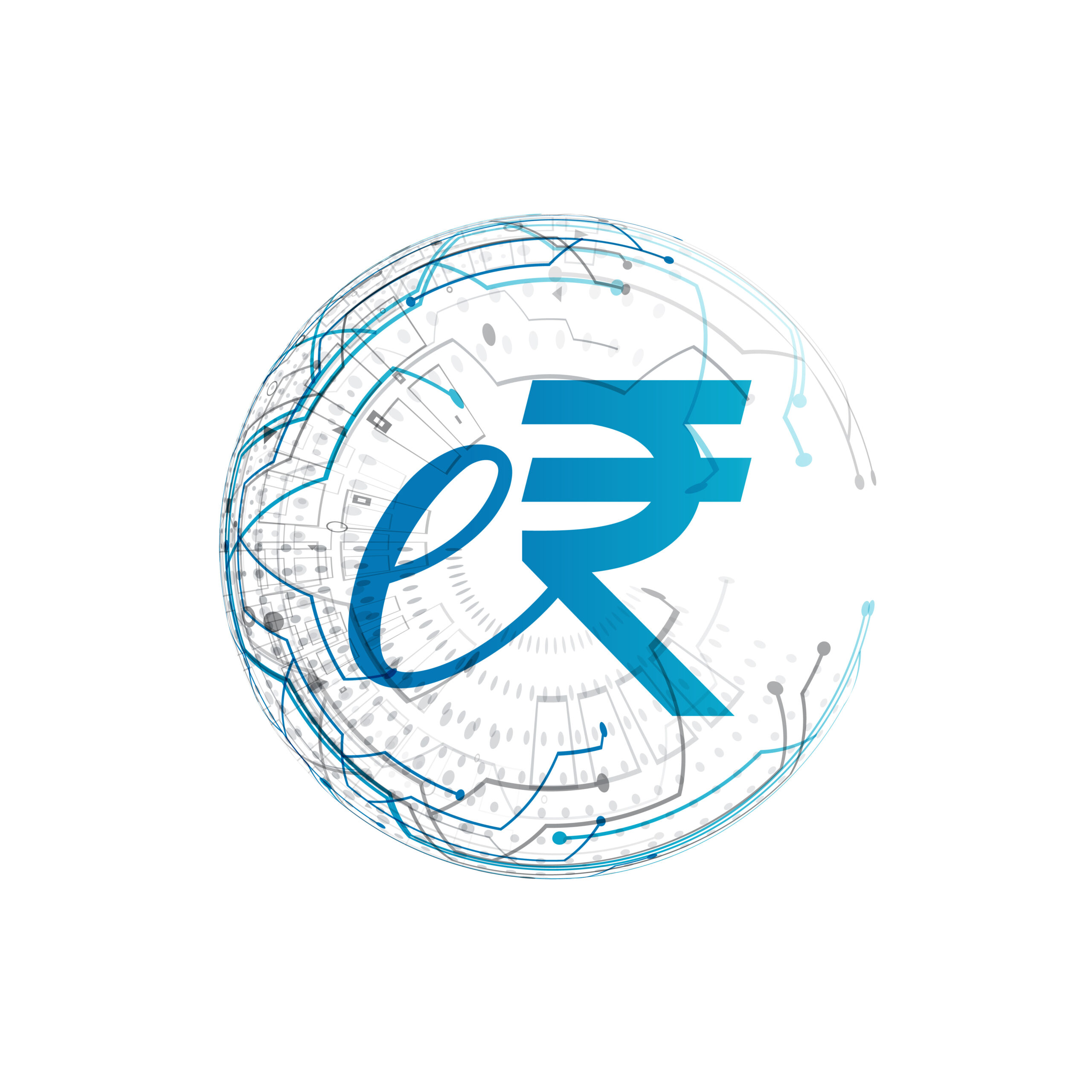 digital eINR e-rupi currency technological background for secure